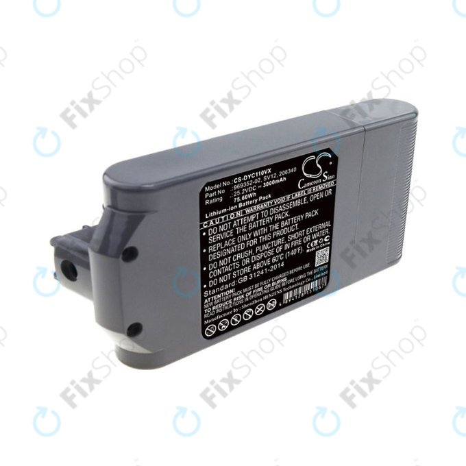Bateria do Dyson V10, 969352-02, SV12, 206340, Li-Ion, 25,2V 3000mAh, HQ