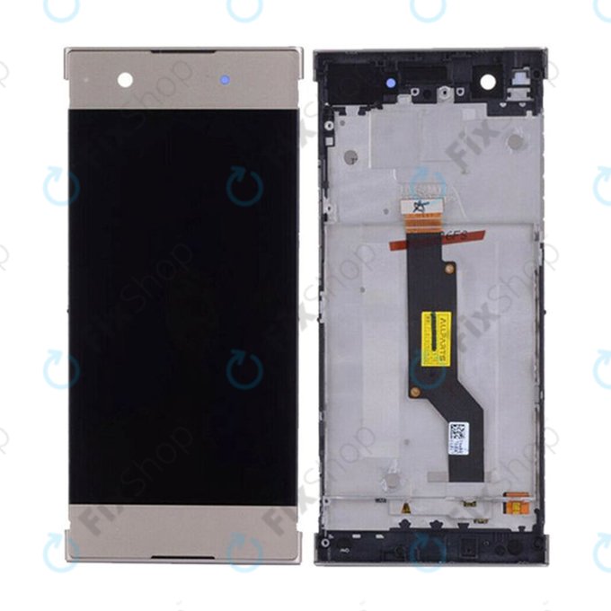 Wyświetlacz do Sony Xperia XA1 G3121, Ekran dotykowy z ramką, Złoty, Gold, TFT