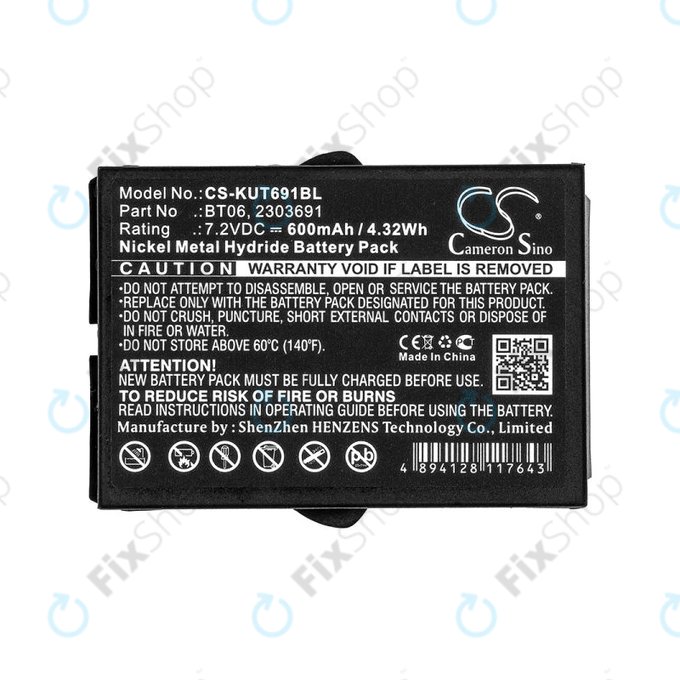 Bateria do Ikusi TM60, 61, 62, 600mAh, Ni-MH, 7.2V, BT06, HQ