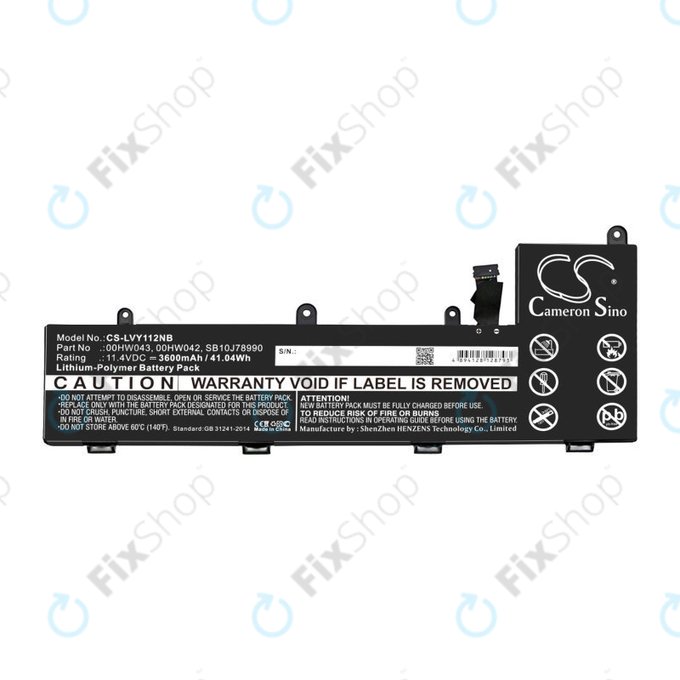 Bateria do Lenovo Yoga 11e, ThinkPad Yoga 11e ChromeBook 20, 3600mAh, Li-Pol, 11.4V, 00HW043, HQ