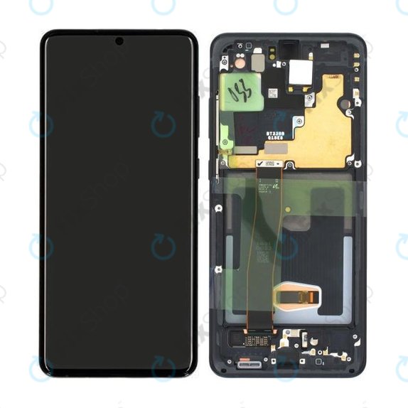 Wyświetlacz do Samsung S20 Ultra G988F, Ekran dotykowy z ramką, GH82-26032A, GH82-26033A, Cosmic Black, Genuine Service Pack