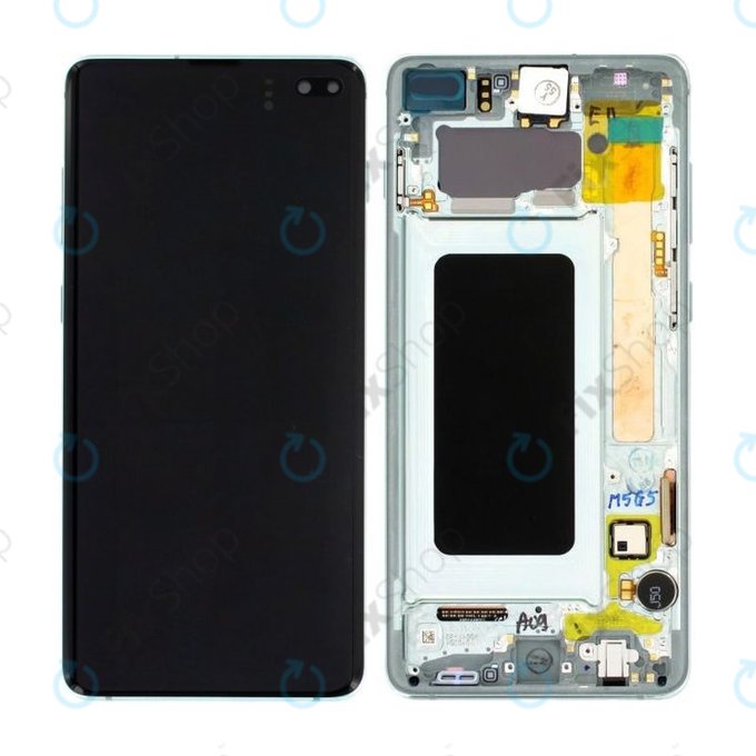 Wyświetlacz do Samsung S10 Plus G975F, Ekran dotykowy z ramką, GH82-18849E, GH82-18834E, GH82-18857E, Prism Green, Genuine Service Pack
