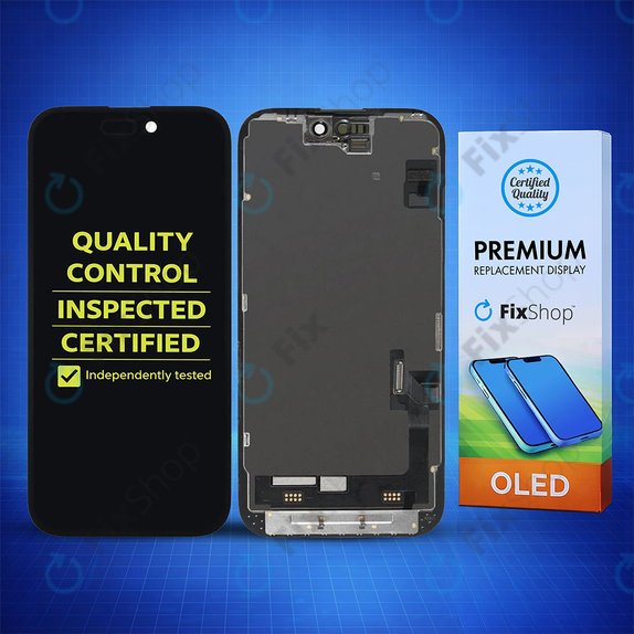 Wyświetlacz Hard OLED dla iPhone 15, Ekran dotykowy z ramką, FixPremium
