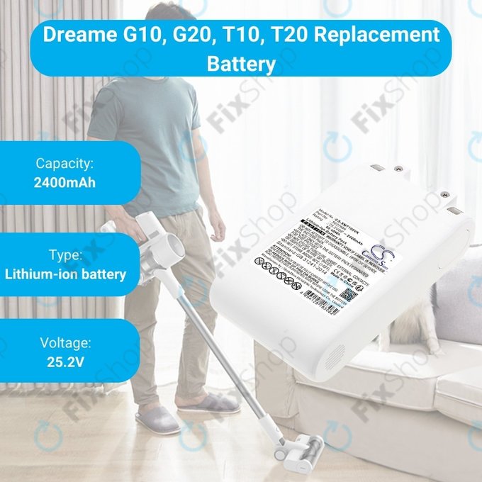 Bateria do Xiaomi Dreame T10, T20, 3027689, Li-Ion, 25,2V 2400mAh, HQ