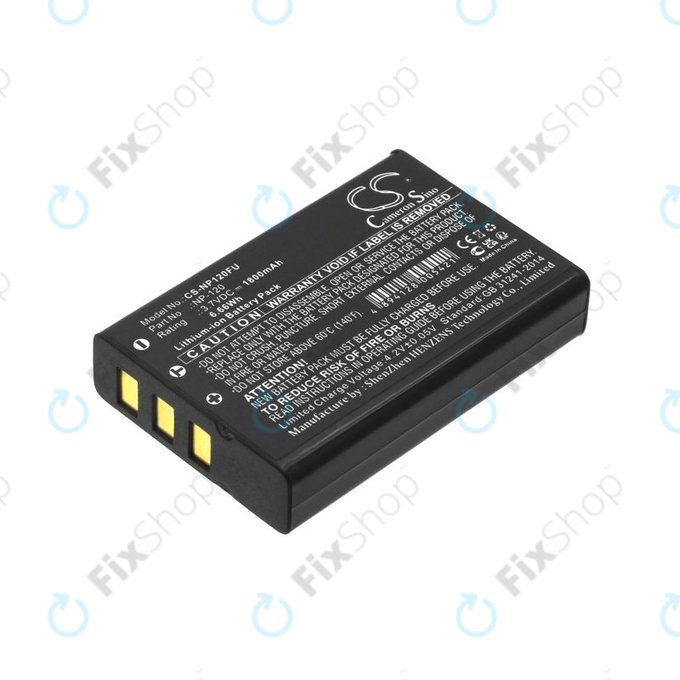 Bateria do Toshiba Camileo H30, FujiFilm NP-120, 1800mAh, Li-Ion, 3.7V, PX1657, HQ