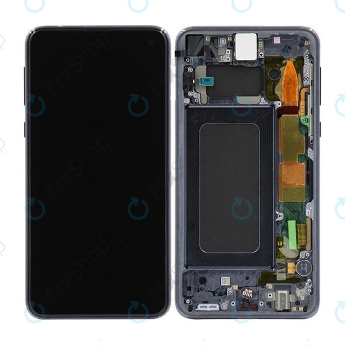Wyświetlacz do Samsung S10e G970F, Ekran dotykowy z ramką, Prism Black, TFT