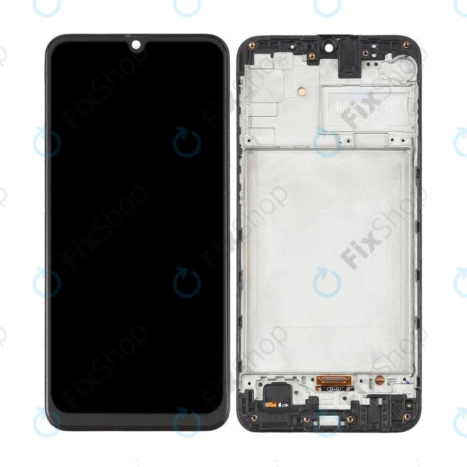 Wyświetlacz OLED do Samsung M31 M315F, Ekran dotykowy z ramką, Space Black