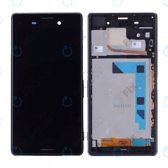Wyświetlacz do Sony Xperia Z3 D6603, Ekran dotykowy z ramką, Czarny, Black, TFT