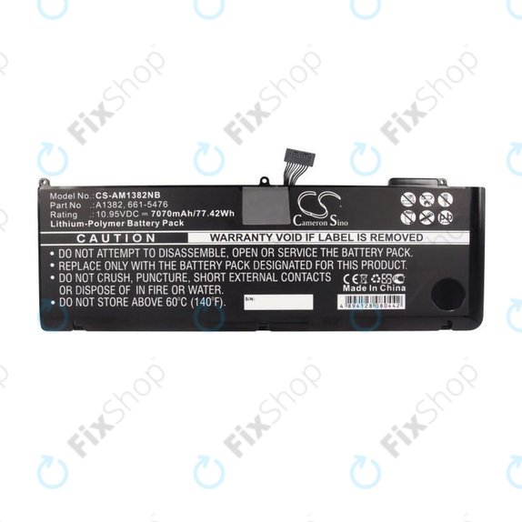 Bateria do MacBook Pro 15" A1286 (Early 2011 - Mid 2012), 7070mAh, HQ