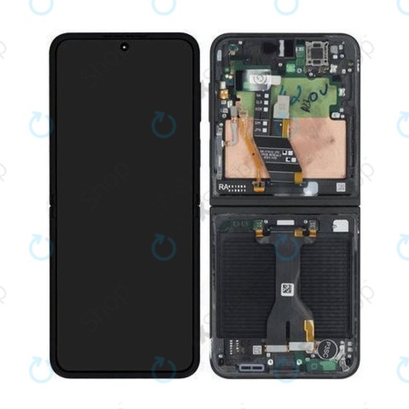 Wyświetlacz LCD + ekran dotykowy + ramka do Samsung Z Flip 7 FE F761B, Black, GH82-37734A, Genuine Service Pack