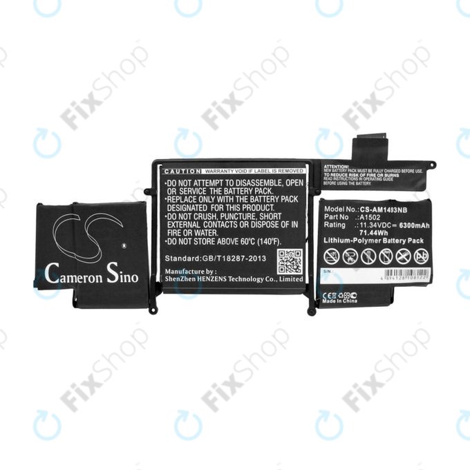 Bateria do MacBook Pro 13" A1502 (Late 2013 - Mid 2014), 6300mAh, HQ