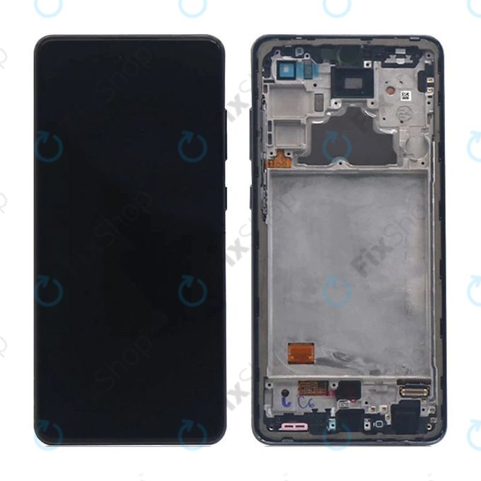 Wyświetlacz do Samsung A72 A725F / A726B, Ekran dotykowy z ramką, Awesome Black, TFT