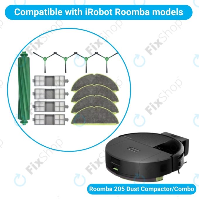 Kompletny zestaw do iRobot Roomba 205 Dust Compactor, DustCompactor Combo