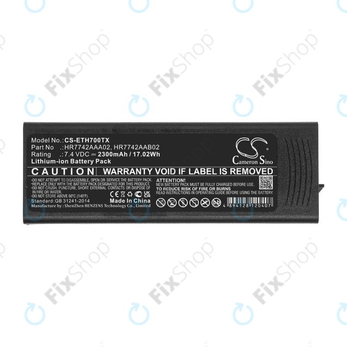 Bateria do EADS P3G, TPH700, 2300mAh, Li-Ion, 7.4V, HR7742AAA02, HQ