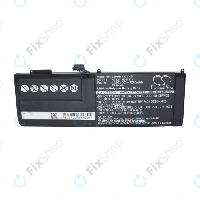 Bateria do MacBook Pro 15" A1286 (Mid 2009 - Mid 2010), 7200mAh, HQ