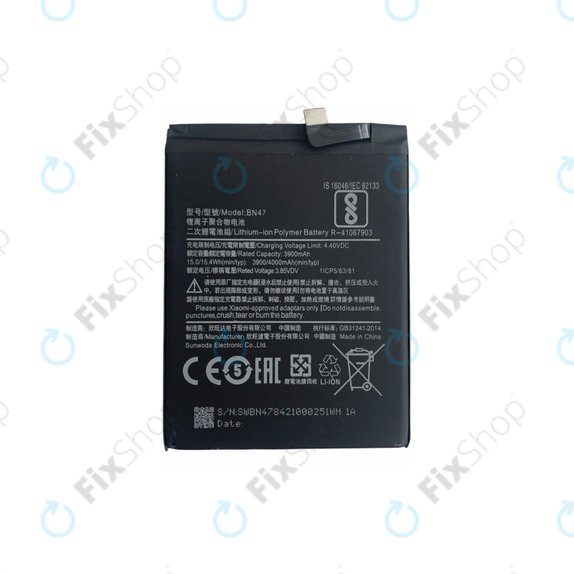 Bateria do Xiaomi Mi A2 Lite (Redmi 6 Pro), BN47, 4000mAh