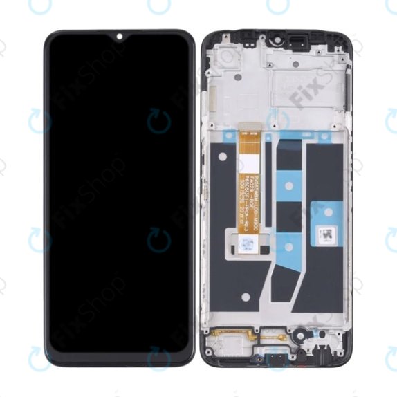 Wyświetlacz do Oppo A16, A16s, Ekran dotykowy z ramką, Crystal Black, TFT