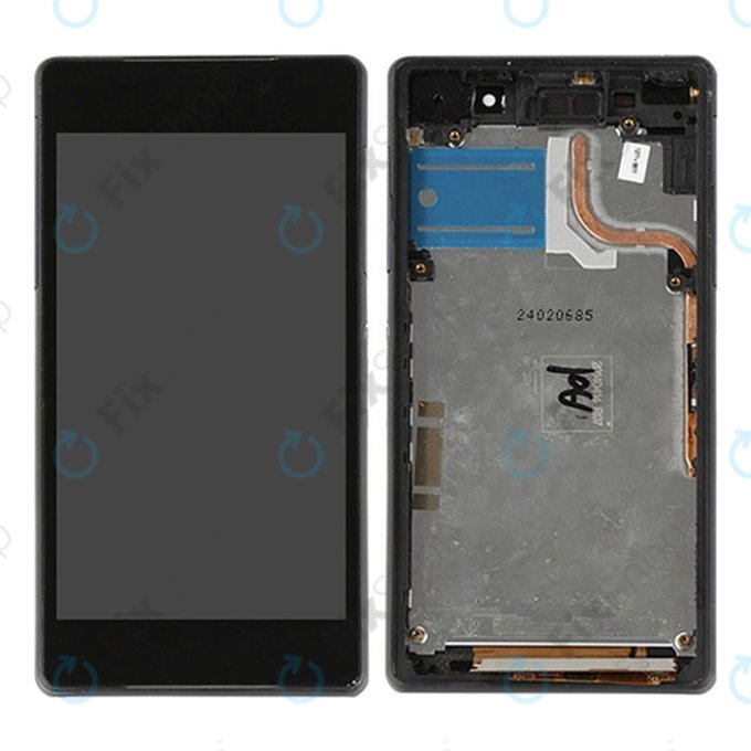 Wyświetlacz do Sony Xperia Z2 D6503, Ekran dotykowy z ramką, Czarny, Black, TFT