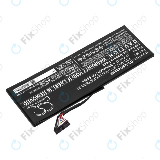 Bateria do MSI GS40, GS43, MS14, 8000mAh, Li-Ion, 7.6V, BTY-M47, HQ