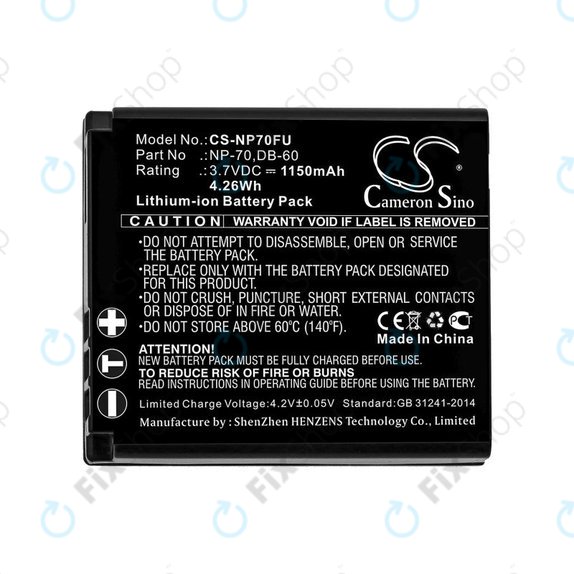 Bateria do Panasonic Lumix DMC-FX01, 1150mAh, Li-Ion, 3.7V, CGA-S005, HQ