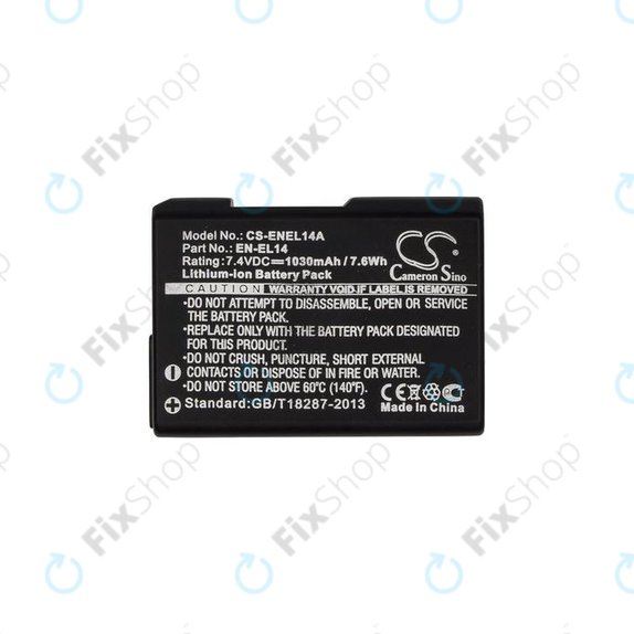 Bateria do Nikon Coolpix D-series, P-series, EN-EL14, Li-Ion, 1030mAh, HQ