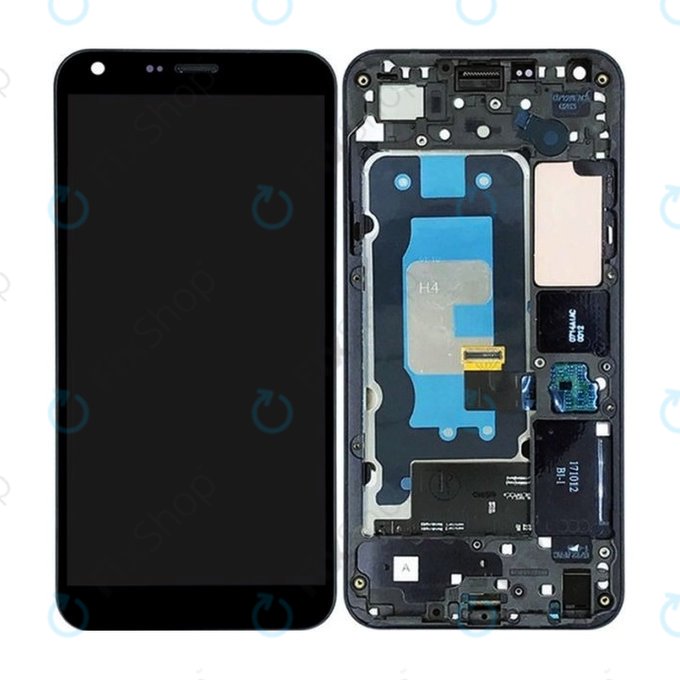 Wyświetlacz do LG Q6 M700N, Ekran dotykowy z ramką, Czarny, Black, TFT