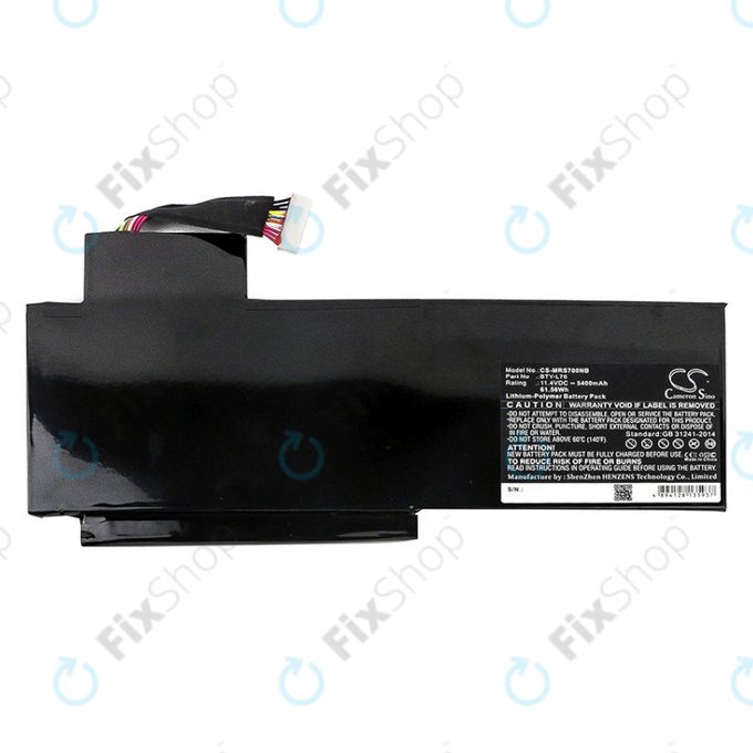 Bateria do MSI GS70, GS72, WS72, 5400mAh, Li-Pol, 11.4V, BTY-L76, HQ