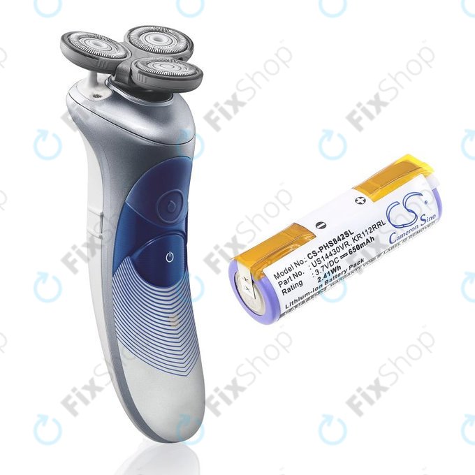 Bateria do Philips HS8420, 650mAh, Li-Ion, 3.7V, US14430VR, KR112RRL, HQ