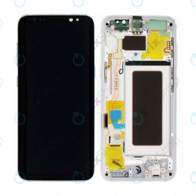 Wyświetlacz do Samsung S8 G950F, Ekran dotykowy z ramką, GH97-20457B, GH97-20473B, GH97-20458B, GH97-20629B, Arctic Silver, Genuine Service Pack