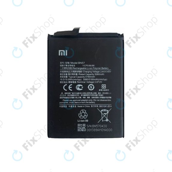 Bateria do Xiaomi Poco X3 NFC, X3 Pro, BN57, 5160mAh, 460200003J1G, Genuine Service Pack