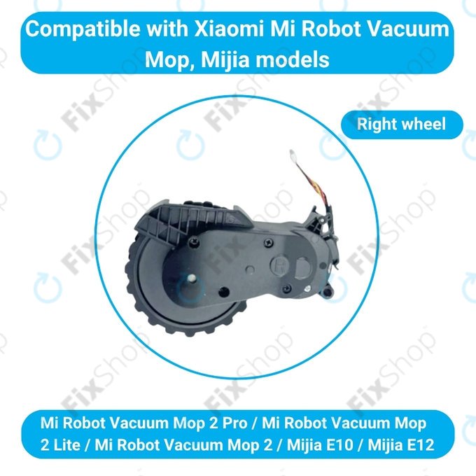 Koło z silnikiem do Xiaomi Mijia E10, E12, Mi Robot Vacuum Mop 2 Lite, 2 Pro, Right, Czarny, Black