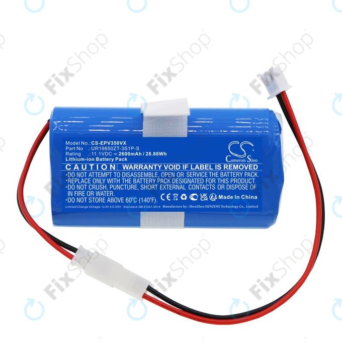 Bateria do Electropan Ilife V3S, 2600mAh, Li-Ion, 11.1V, UR18650ZT-3S1P-S, HQ