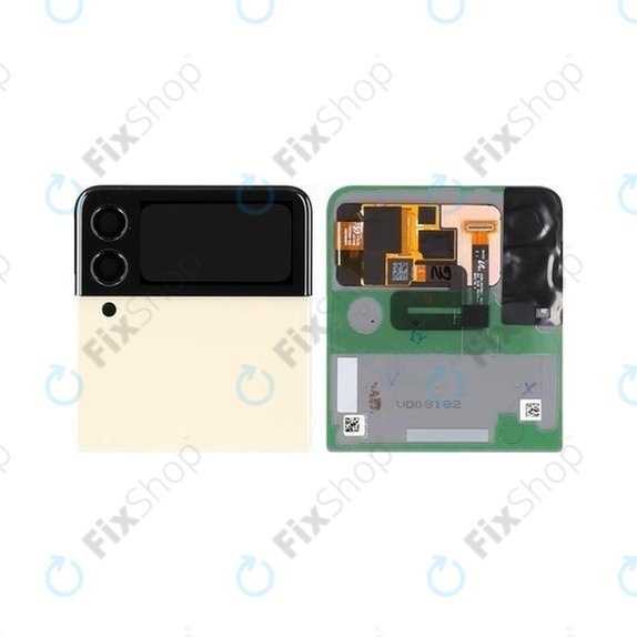 Wyświetlacz (External) do Samsung Z Flip 3 F711B, Ekran dotykowy z ramką, GH97-26773B, Kremowy, Cream, Genuine Service Pack