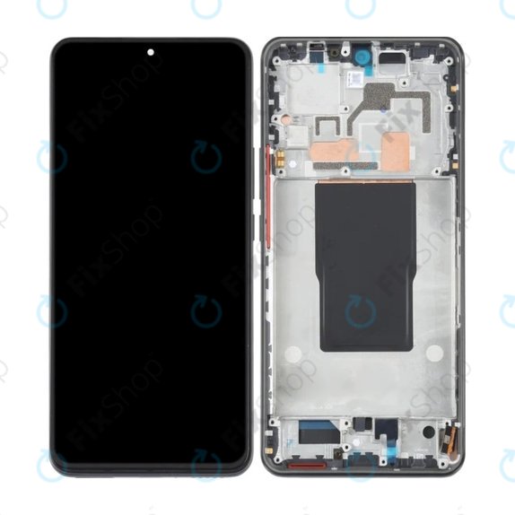 Wyświetlacz OLED do Xiaomi 12T Pro 22081212UG, Ekran dotykowy z ramką, Czarny, Black
