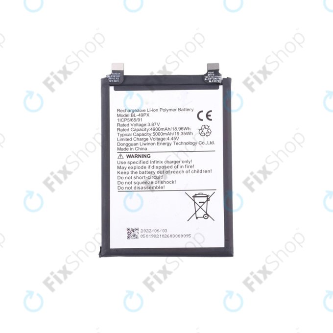 Bateria do Infinix Hot 30 5G X6832, 5000mAh