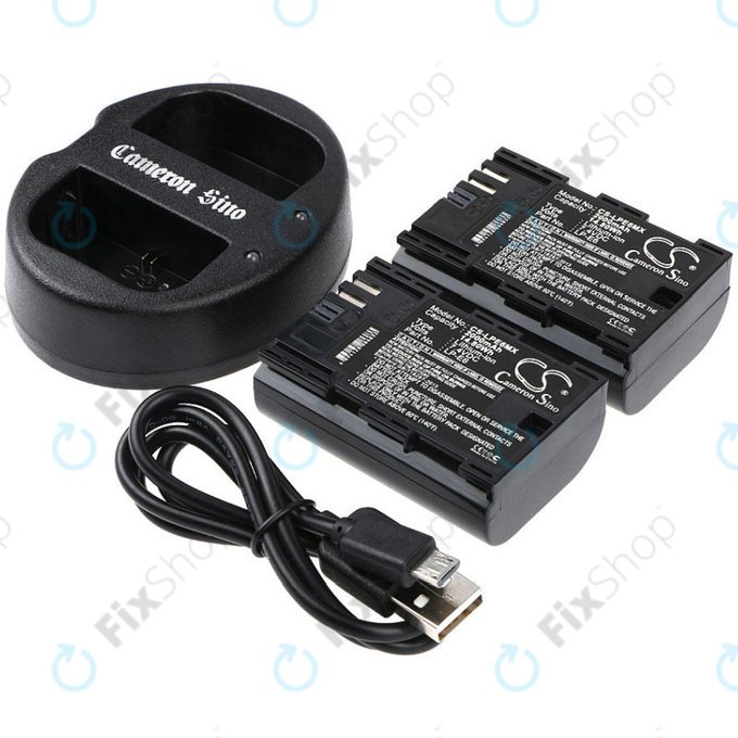 2 μπαταρίες με φορτιστή γιαCanon EOS 5D Mark II, EOS 7D, 2000mAh, Li-Ion, 7.4V, LP-E6, HQ