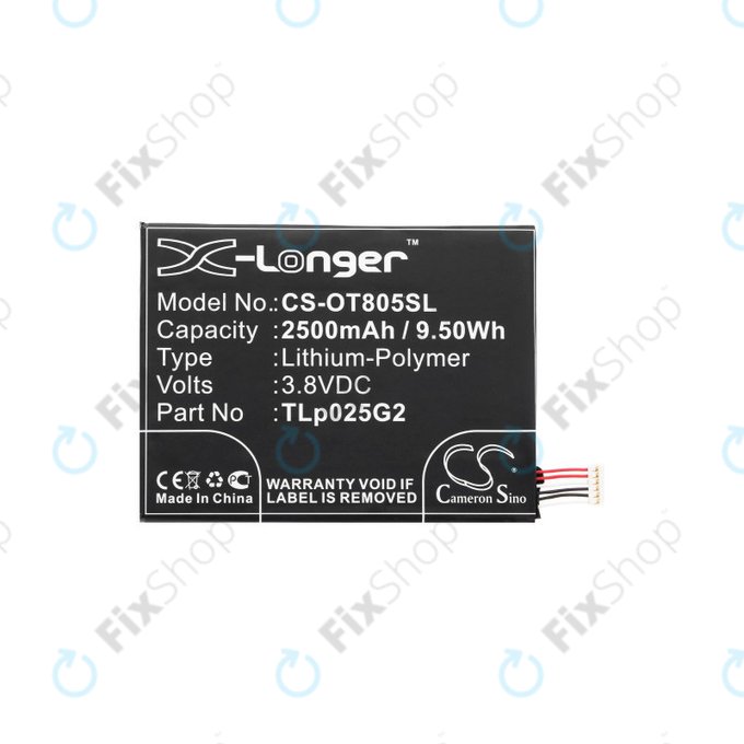 Bateria do Alcatel One Touch Pixi 8", 2500mAh, Li-Pol, 3.8V, TLp025G2, HQ