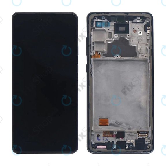 Wyświetlacz do Samsung A72 A725F / A726B, Ekran dotykowy z ramką, Awesome Black, TFT