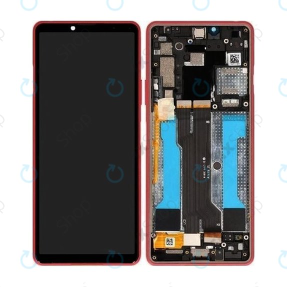 Wyświetlacz do Sony Xperia 10 III, Ekran dotykowy z ramką, A5034095A, Różowy, Pink, Genuine Service Pack