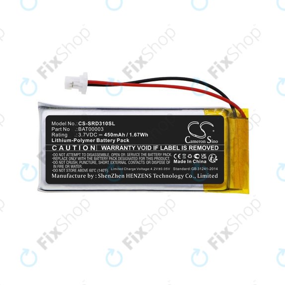 Bateria do Cardo Q1, Q3, 450mAh, Li-Pol, 3.7V, BAT00003, HQ