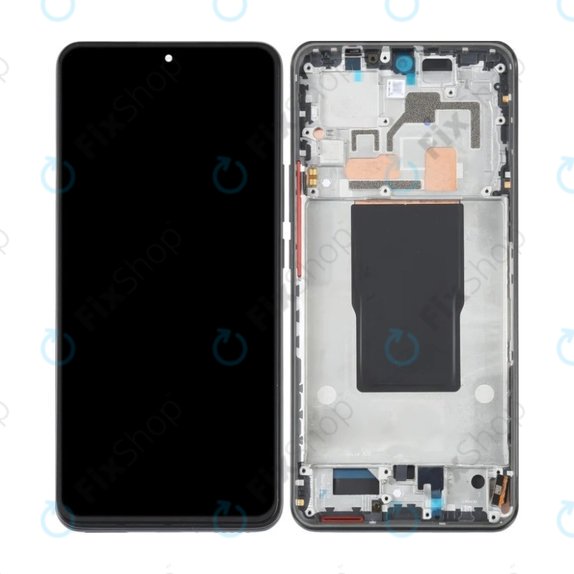 Wyświetlacz OLED do Xiaomi 12T 220712AG, Ekran dotykowy z ramką, Czarny, Black
