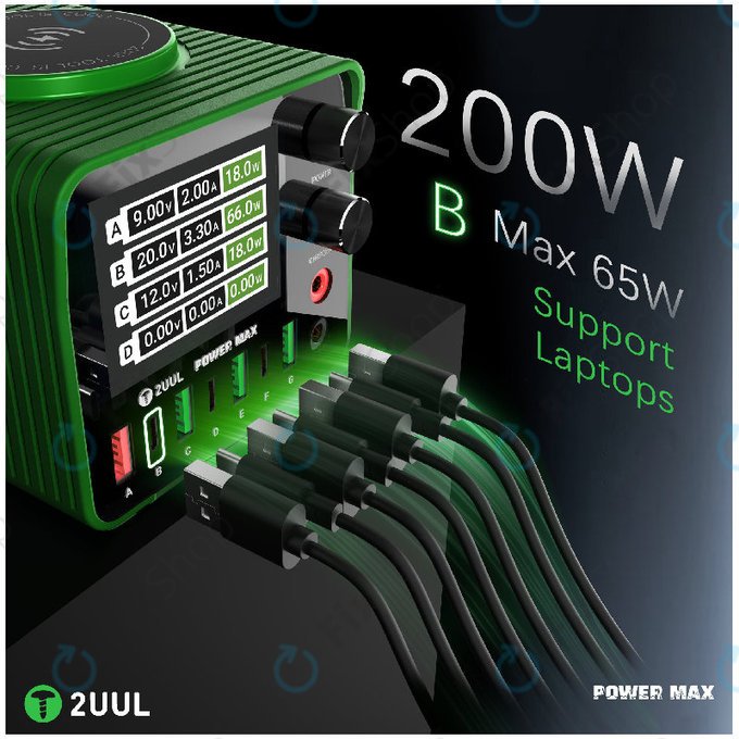 Stacja ładująca 200W wieloportowa, 2UUL PC01