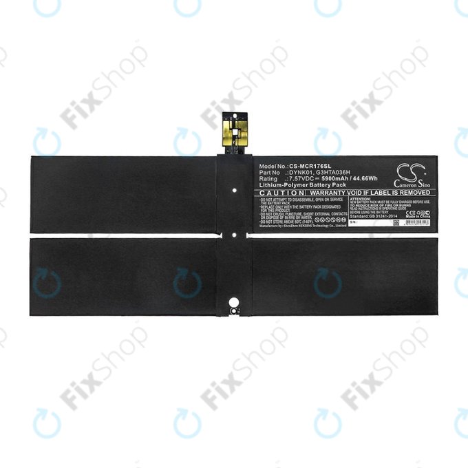Bateria do Microsoft Surface 1769, Microsoft Surface 1782, 5900mAh, Li-Pol, 7.57V, DYNK01, HQ