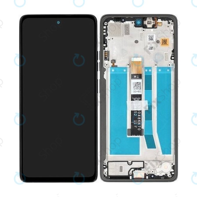 Wyświetlacz do Motorola Moto G75 5G, Ekran dotykowy z ramką, Charcoal Grey, 5D68C29066, Genuine Service Pack
