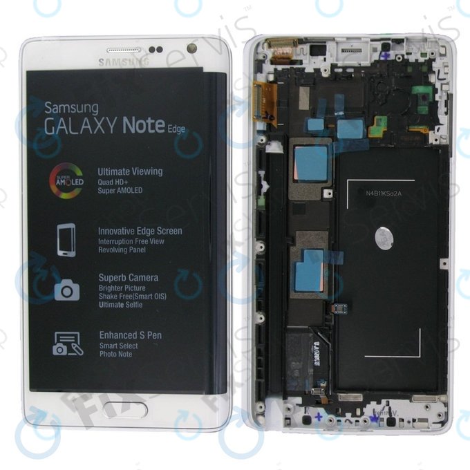 Wyświetlacz do Samsung Note Edge N915FY, Ekran dotykowy z ramką, GH97-16636B, Biały, White, Genuine Service Pack