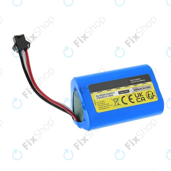 Bateria do Ecovacs Deebot D36A, DA60, DB35, DA60-Darfon Li-Ion, 10,8V 3400mAh