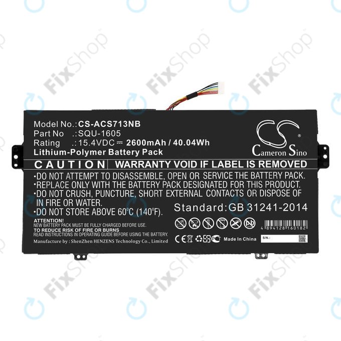 Bateria do Acer SF713-51, 2600mAh, Li-Pol, 15.4V, SQU-1605, HQ