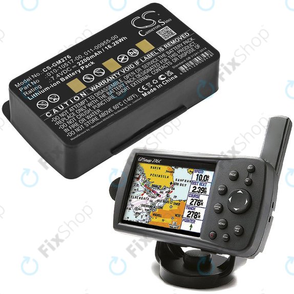 Bateria do Garmin GPSMAP 276, 296, 376, 378, 478, 495, 2200mAh, Li-Ion, 7.4V, 010-10517-00, HQ