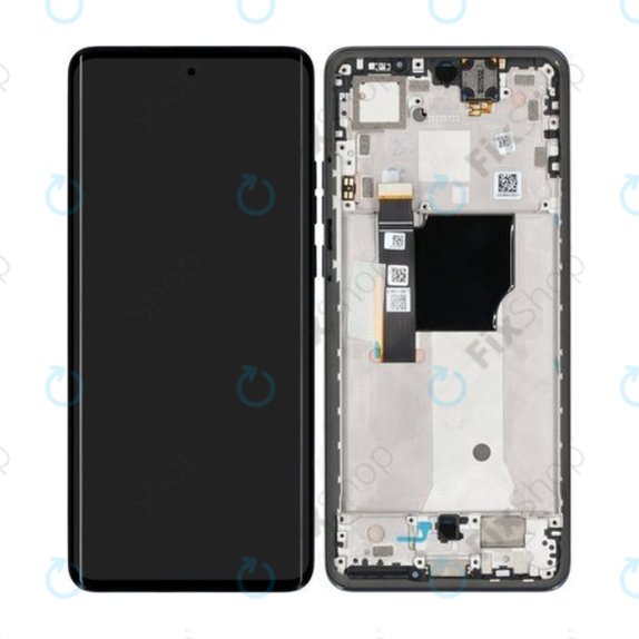Wyświetlacz do Motorola Edge 40 Neo XT2307, Ekran dotykowy z ramką, 5D68C23158, Black Beauty, Genuine Service Pack