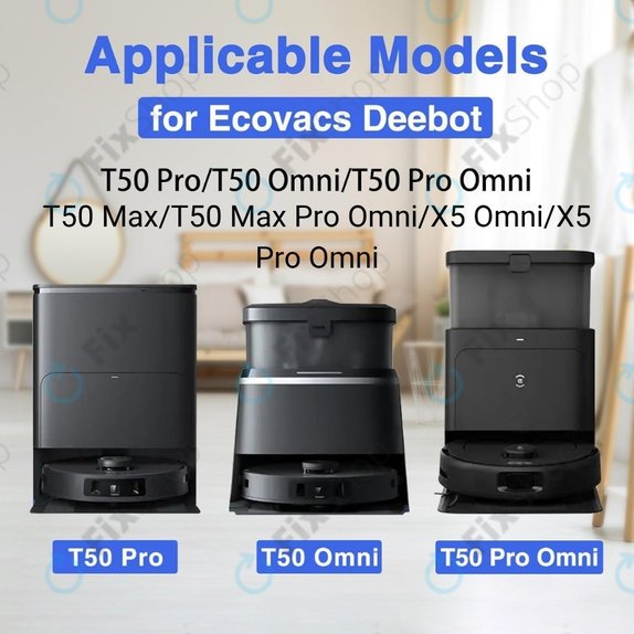 Ściereczka mopująca, 2 szt. do Ecovacs Deebot T50 Omni, T50 Pro Omni, T50 Max, T50 Max Pro Omni, T30c, T30c Omni, X5 Omni, X5 Pro Omni